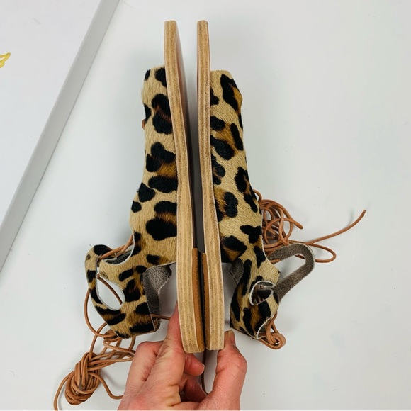 Ancient Greek Sandals Antigone LeopardPrint Pony hair Lace up sandal - Picture 10 of 15